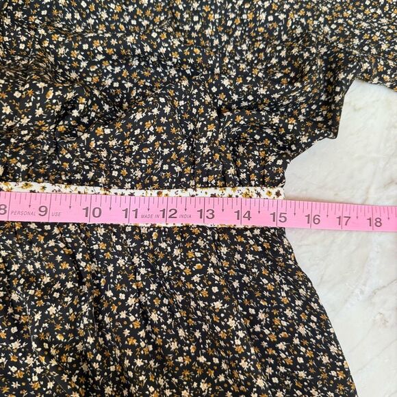 Bohme DITSY FLORAL DRESS IN BLACK tiered boho size M - Picture 6 of 8